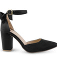 Zapatilla Negro Tipo Stiletto Tacon Ancho Moño Formal 4950006