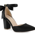 Zapatilla Negro Tipo Stiletto Tacon Ancho Moño Formal 4950006