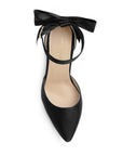 Zapatilla Negro Tipo Stiletto Tacon Ancho Moño Formal 4950006