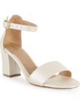 Zapatilla Beige Dama Tacón Bajo Cuadrado Casual Pulsera Ajuste 460468