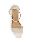 Zapatilla Beige Dama Tacón Bajo Cuadrado Casual Pulsera Ajuste 460468