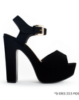 Zapatilla Negro Dama Tacón Alto Talón Descubierto Elegante Moda 3660283