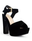 Zapatilla Negro Dama Tacón Alto Talón Descubierto Elegante Moda 3660283