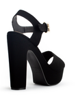 Zapatilla Negro Dama Tacón Alto Talón Descubierto Elegante Moda 3660283