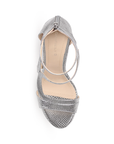 Zapatillas Plata Tacon Alto Elegante Para Mujer 3660361