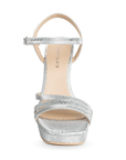 Zapatilla Plata Dama Fiesta Tiras Tacón Moda Mujer 3660399