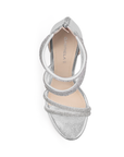 Zapatilla Plata Mujer Tiras Pedreria Tacon Delgado Mujer Casual 3660423
