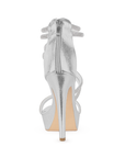 Zapatilla Plata Mujer Tiras Pedreria Tacon Delgado Mujer Casual 3660423
