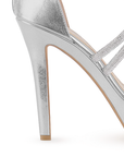 Zapatilla Plata Mujer Tiras Pedreria Tacon Delgado Mujer Casual 3660423