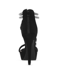 Zapatilla Negro Plata Mujer Tiras Pedreria Tacon Delgado Mujer Casual 3660426