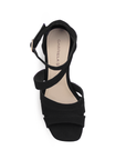 Zapatilla Negro Mujer Casual Tiras Cruzadas Tacon Alto Elegante 3660429