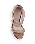 Zapatilla Oro Rosa Mujer Tiras Pedreria Tacon Delgado Mujer Casual 3660442