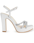 Zapatilla Blanco de Fiesta Tacón Alto Diseño Sofisticado Mujer 3660445