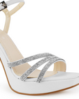 Zapatilla Blanco de Fiesta Tacón Alto Diseño Sofisticado Mujer 3660445