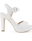 Zapatilla Blanco Mujer Elegante Pulsera Hebilla Forrada 3660453