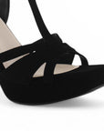 Zapatilla Negro Mujer Tacon Alto Descubierto Formal Moda Casual 3660465