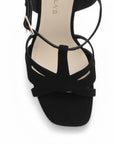Zapatilla Negro Mujer Tacon Alto Descubierto Formal Moda Casual 3660465