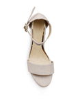 Zapatilla Beige Dama Tacón Bajo Cuadrado Casual Pulsera Ajuste 4500173