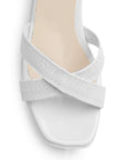Zapatilla Blanco Dama Elegante Pulsera Tacon Ancho Moda Descubierta 4500180