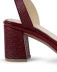 Zapatilla Vino Casual Mujer Tacon Ancho Punta Cuadrada Pulsera 4500186
