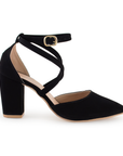 Zapatilla Negro Puntal Dama Tira Cruzada Pulsera Tobillo Elegante 3201228