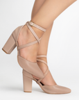 Zapatilla Maquillaje Puntal Dama Tira Cruzada Pulsera Tobillo Elegante 3201230