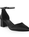 Zapatilla Negro Elegante Mujer Puntal Pulsera Pedreria Tacon Bajo 3201237