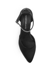 Zapatilla Negro Elegante Mujer Puntal Pulsera Pedreria Tacon Bajo 3201237
