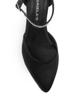 Zapatilla Negro Elegante Mujer Puntal Pulsera Pedreria Tacon Bajo 3201237