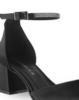 Zapatilla Negro Elegante Mujer Puntal Pulsera Pedreria Tacon Bajo 3201237