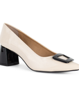 Zapatilla Beige Negro Mujer Puntal Adorno Tacon Elegante Dama Moda 3201251