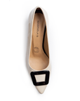 Zapatilla Beige Negro Mujer Puntal Adorno Tacon Elegante Dama Moda 3201251