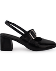 Zapatilla Negro Mujer Moda Tacon Cuadrado Punta Cuadrada Pulsera 3201300