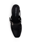 Zapatilla Negro Mujer Moda Tacon Cuadrado Punta Cuadrada Pulsera 3201300