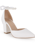 Zapatilla Blanco Mujer Elegante Pulsera Perlas Stiletto Casual Dama 3201307