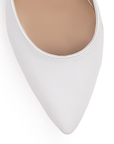 Zapatilla Blanco Mujer Elegante Pulsera Perlas Stiletto Casual Dama 3201307
