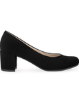Zapatilla Mujer Punta Redonda Tacon Ancho Casual Moda Formal 3201328