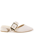 Zapatilla Beige Dama Casual Moda Herraje Tacon Bajo Comodo 3201357
