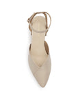 Zapatilla Beige Mujer Casual Tacon Bajo Ancho Puntal Pulsera Moda 3201359