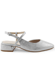 Zapatilla Plata Mujer Elegante Puntal Tacon Bajo Moda Dama 3201360