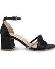 Zapatilla Negro Plata Dama Tacón Bajo Grueso Tira Gruesa Brillo Elegante 3201397
