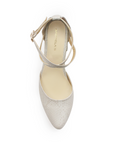 Zapatilla Beige Mujer Tacon Acampanado Moda Puntal Formal Casual 2640104