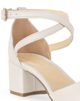 Zapatilla Beige Stiletto Tacon Bajo Puntal Pulseras Cruzadas 2640087