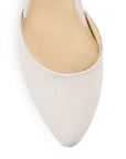 Zapatilla Beige Stiletto Tacon Bajo Puntal Pulseras Cruzadas 2640095