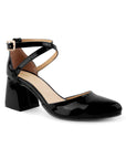 Zapatilla Negro Mujer Tacon Acampanado Moda Puntal Formal Casual 2640098