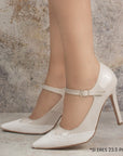 Zapatilla Beige Formal Puntal Mujer Tacon Delgado Elegante Dama 2000103