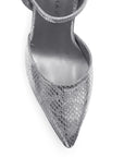 Zapatilla Plata Puntal Dama Tacon Delgado Pulsera Moda Formal 2000105