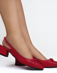 Zapatilla Rojo Mujer Tacon Bajo Destalonado Casual Moda Dama 2000109