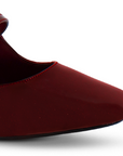 Zapatilla Vino Punta Cuadrada Dama Elegante Tacon Adorno Hebilla 2000120