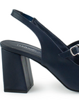 Zapatilla Marino Punta Cuadrada Dama Elegante Tacon Adorno Hebilla 2000123